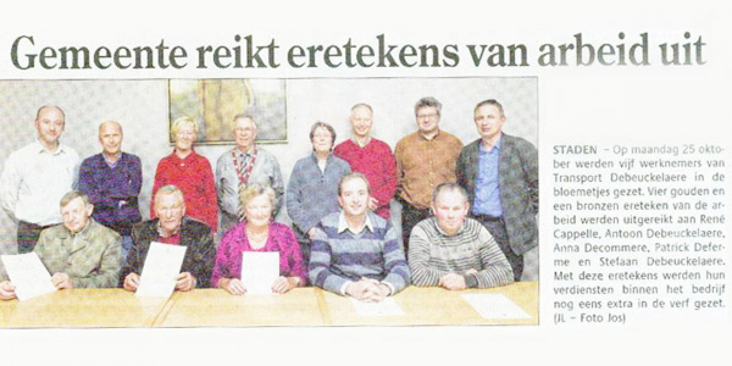 Gemeente reikt eretekens van arbeid uit