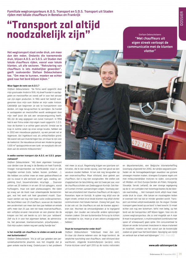Artikel VOKA Ondernemers 2012 (nummer 18)
